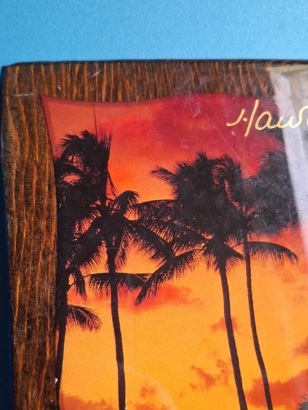 Sunset Palm Wood Wall Art - Orange